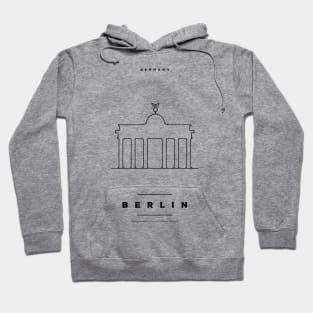 Berlin Minimal Black Line Design Hoodie